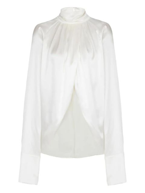 Balmain draped long-sleeve blouse - White - zdjęcie produktu nr 1