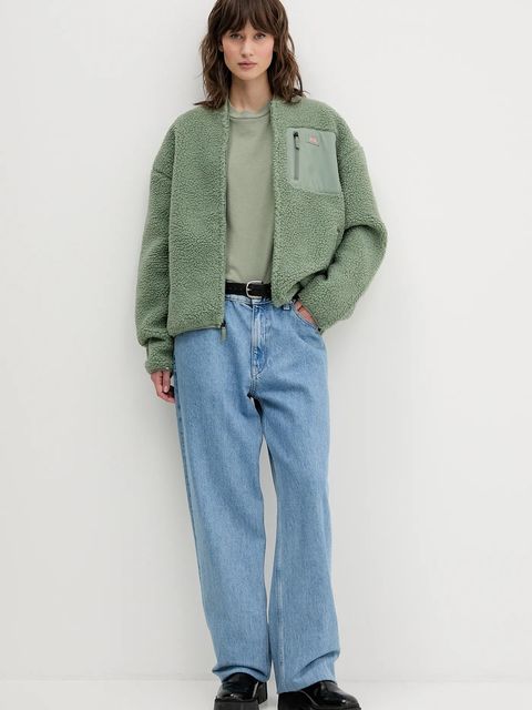 Dickies bluza polarowa damska kolor zielony gładka DK0A88BN