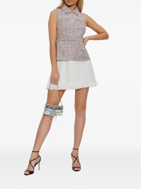 Self-Portrait tweed pleated dress - Pink - zdjęcie produktu nr 2