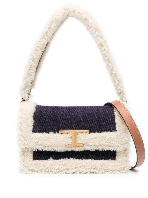 Tod's shearling-trim crossbody bag - Blue - zdjęcie produktu nr 1