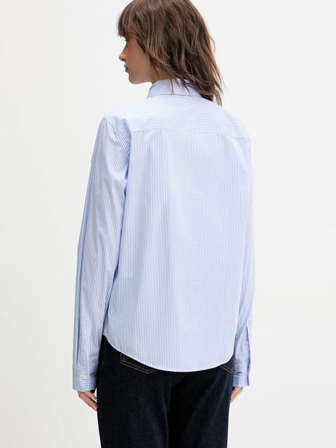 HUGO koszula The Essential Shirt damska kolor niebieski regular z kołnierzykiem klasycznym 50552601