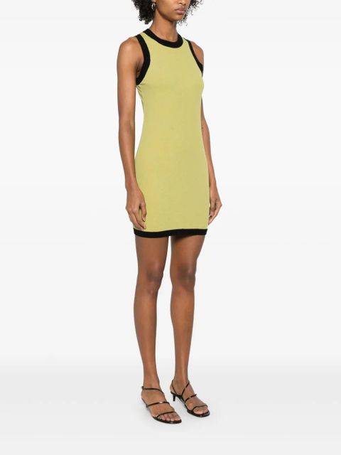 Nanushka ribbed-trim mini dress - Green
