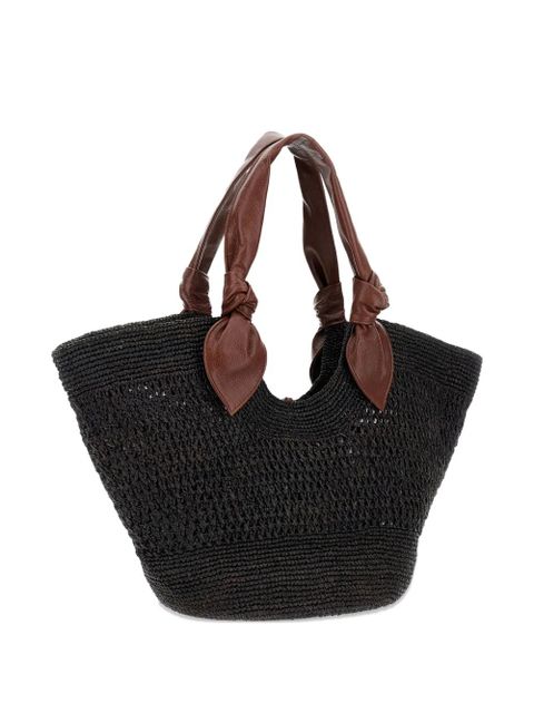 Hereu straw tote bag - Black