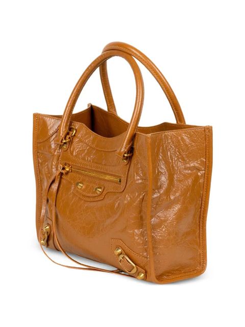 Balenciaga zip lamb clutch bag - Brown