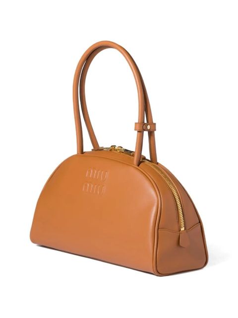 Miu Miu Beau embossed leather bag - Brown