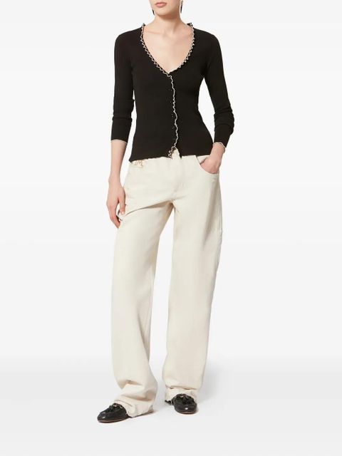 ISABEL MARANT x Izae ruffled trim cardigan - Black