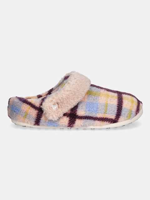 Crocs kapcie Classic Cozzzy Plaid Slipper kolor różowy 211911