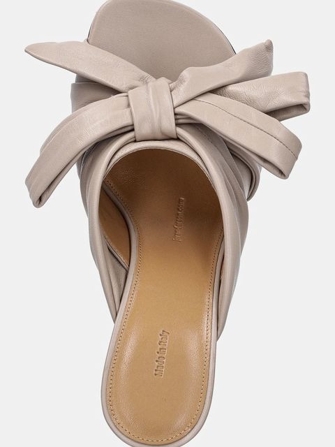 JW Anderson klapki skórzane damskie kolor beżowy na słupku SN0095 LA0161 190