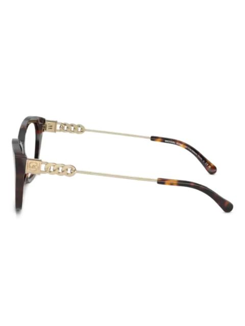 Michael Kors chain-detail cat-eye frame glasses - Brown