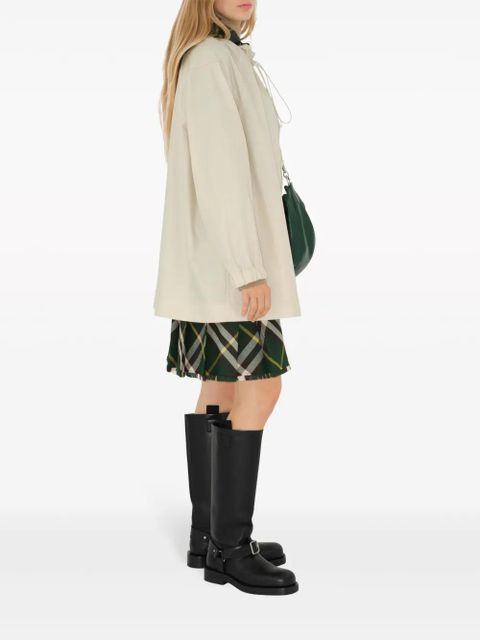Burberry checkered hood cotton parka - White