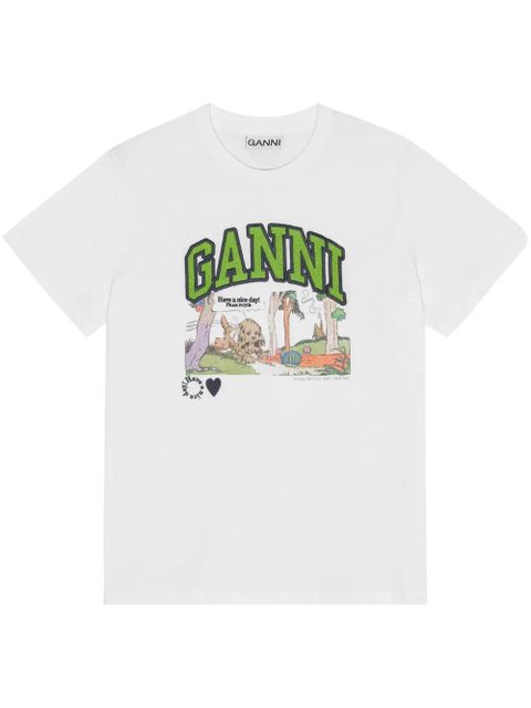 GANNI printed T-shirt - White - zdjęcie produktu nr 1