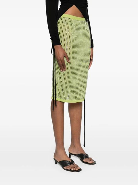 Christopher Esber crystal-embellished midi skirt - Green - zdjęcie produktu nr 2