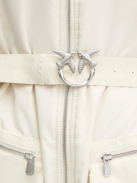 Pinko kurtka kolor beżowy przejściowa oversize 105340 A2OL