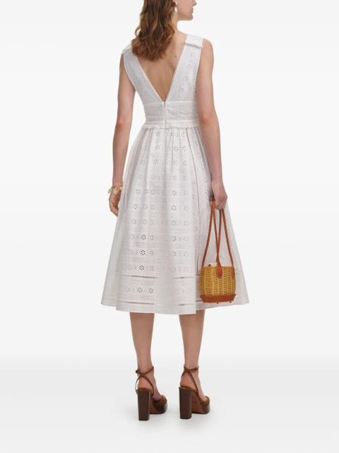 Self-Portrait cotton dress - White