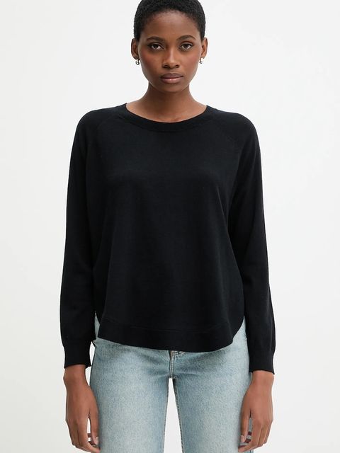 United Colors of Benetton sweter z dodatkiem wełny damski kolor czarny lekki 1Y6SD10EG - zdjęcie produktu nr 1