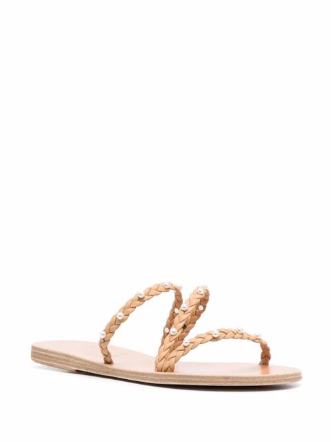 Ancient Greek Sandals Ekaterini pearl leather sandals - Neutrals