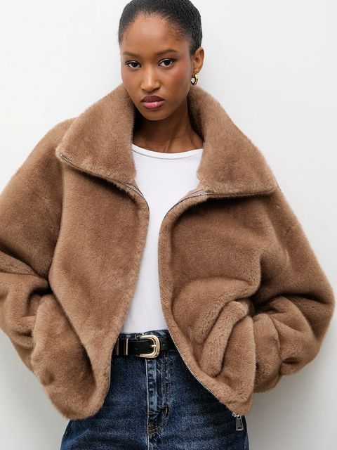 Answear.LAB kurtka kolor beżowy przejściowa oversize - zdjęcie produktu nr 1