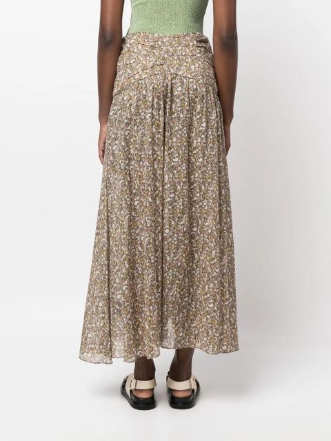 MARANT ÉTOILE graphic-print skirt - Green