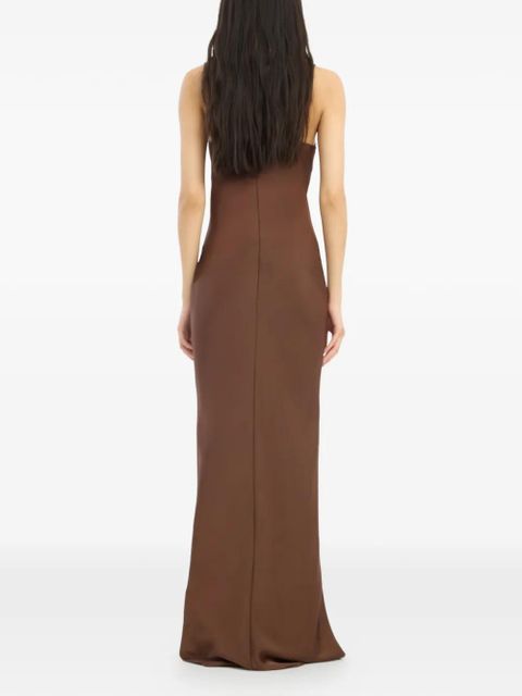 ROTATE BIRGER CHRISTENSEN satin maxi dress - Brown