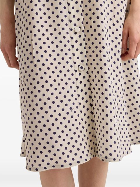 Prada polka-dot print marocain shirt dress - Neutrals