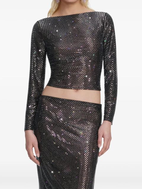 Self-Portrait embellished long-sleeve top - Black - zdjęcie produktu nr 1