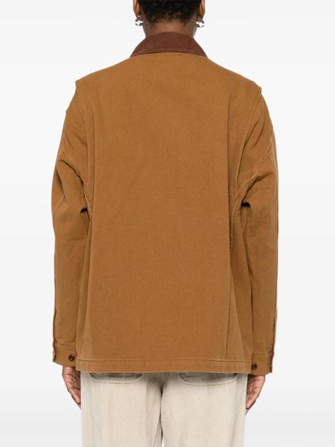 DÔEN Pascual contrast-collar patch-pocket jacket - Brown