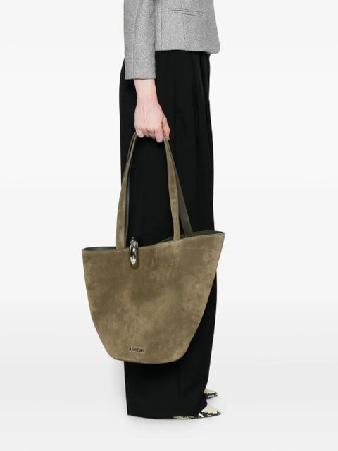 Jacquemus The Bamba suede tote bag - Green