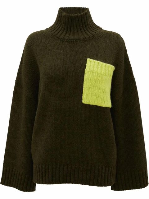 JW Anderson patch-pocket roll-neck jumper - Green - zdjęcie produktu nr 1