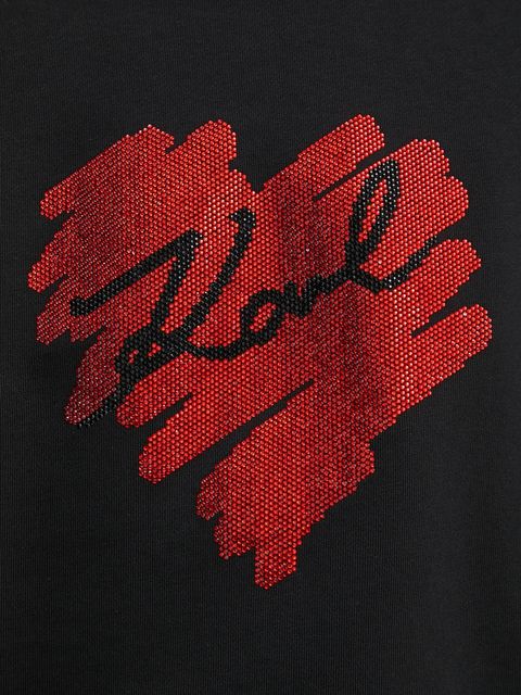 Karl Lagerfeld bluza bawełniana damska kolor czarny z aplikacją A1W20045