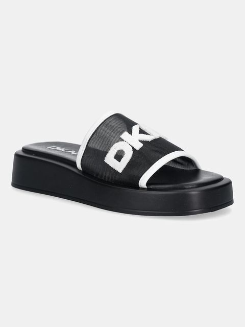 Dkny klapki Orion Logo Mesh damskie kolor czarny na platformie K1643577 - zdjęcie produktu nr 1