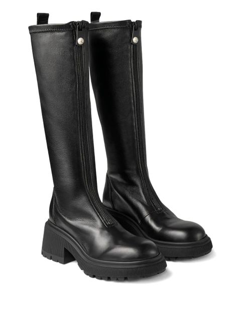 Jimmy Choo 50mm Lune zip-detail platform boots - Black