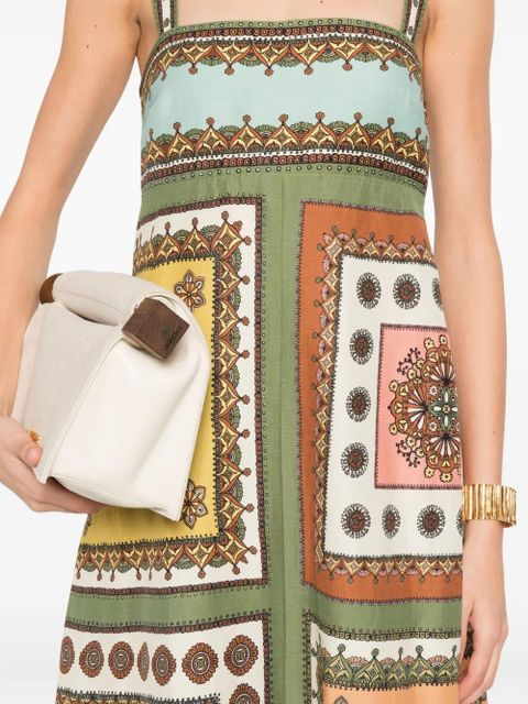 ALEMAIS print-design midi dress - Green