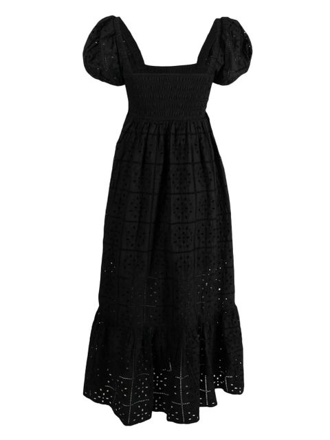 GANNI broderie anglaise organic-cotton maxi dress - Black