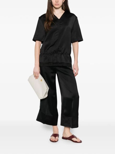 TOTEME V-neck satin blouse - Black - zdjęcie produktu nr 2