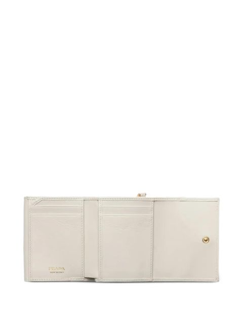 Prada small leather wallet - Neutrals
