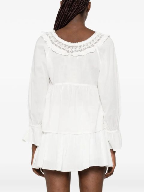 Posse Danielle lace-trim blouse - Neutrals