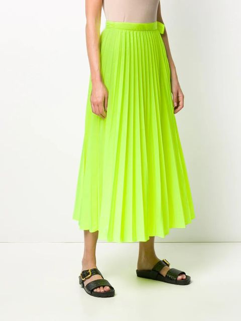 Valentino Garavani high-waisted pleated midi skirt - Green