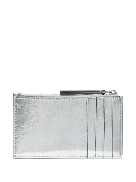 Tory Burch Kira diamond-quilted zip-up card case - Silver