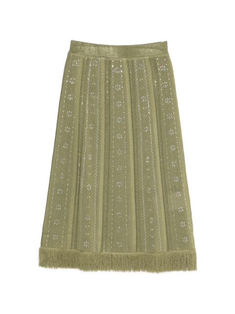 Maje fringed floral midi skirt - Green - zdjęcie produktu nr 1