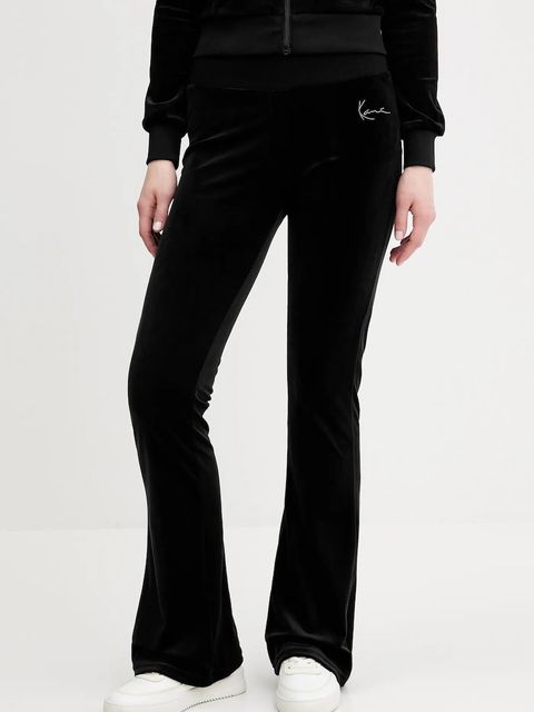 Karl Kani spodnie dresowe welurowe damskie kolor czarny z aplikacją 61040069 - zdjęcie produktu nr 1