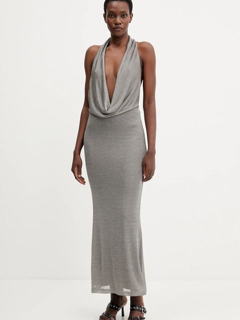 Bardot sukienka kolor srebrny midi dopasowana 59814DB1 - zdjęcie produktu nr 1