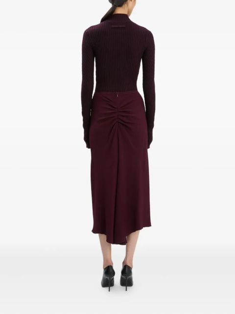 Victoria Beckham ribbed high-neck polo top - Red