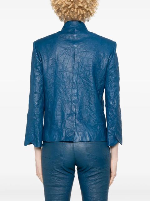 Zadig&Voltaire Verys crinkled leather blazer - Blue