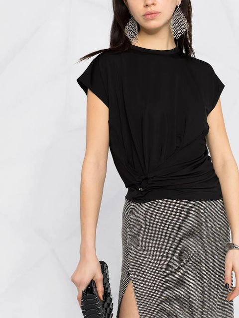 Rabanne side-wrap T-shirt - Black