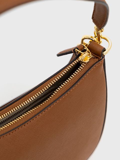 Lauren Ralph Lauren torebka skórzana kolor brązowy