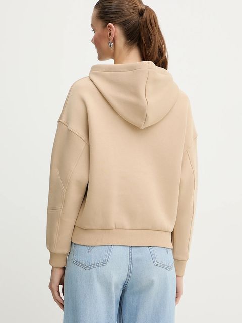 Armani Exchange bluza damska kolor zielony z kapturem gładka XW000745 AF16134