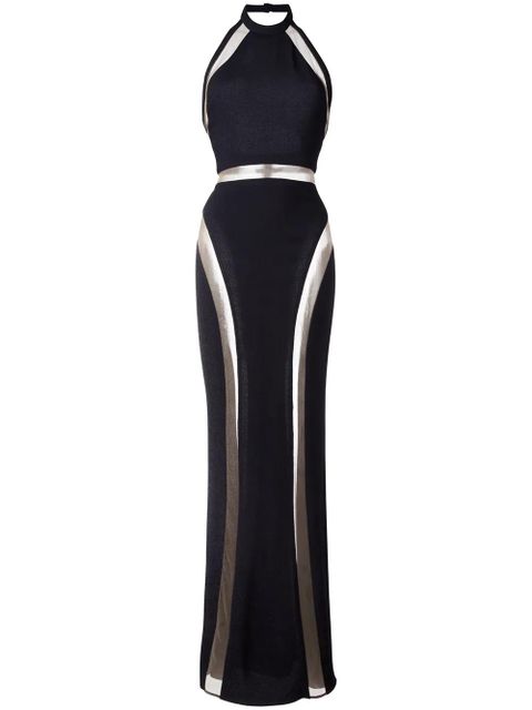 Balmain sheer panel evening gown - Black - zdjęcie produktu nr 1