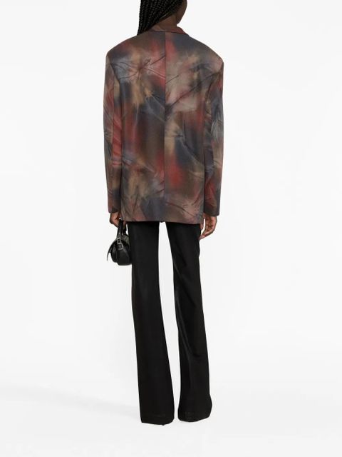 The Attico Glen tie-dye oversized blazer - Brown