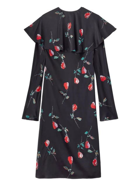 GANNI ruffled floral dress - Black
