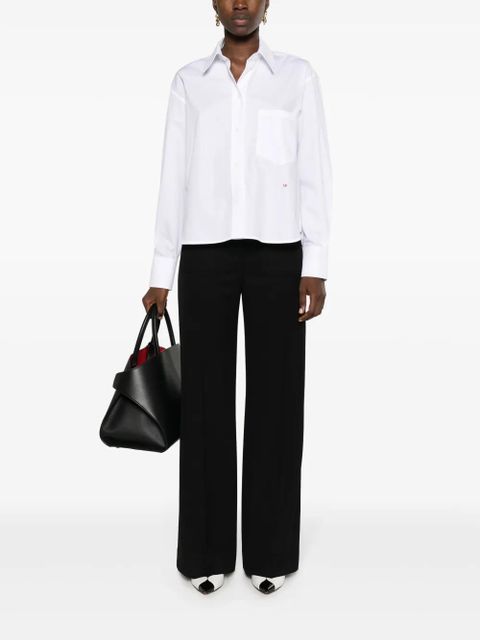 Victoria Beckham logo-embroidered poplin shirt - White - zdjęcie produktu nr 2
